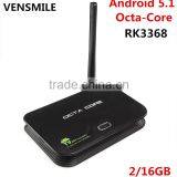 wholesale android 5.1 tv box RK3368 android tv box Octa Core 16gb z4 rk3368 octa core android 5.1 tv box