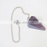 6-Facet Natural Amethyst Gemstone Pendulums thumbnail-5