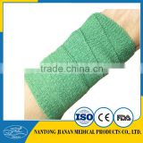 green color Cotton adhensive elastic bandage with CE TUV ISO 13485 approved