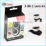 Universal Clamp Clip 3 in 1 Camera Lens for Cell Phone