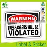 Water Proof Paper Sticker Warning Label Care Label