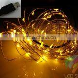 10M 100L Copper Wire String Fairy Light With USB Connector Plus EU Adapter for Wedding Party and Christmas