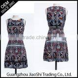 2016 Latest Designs One Piece Sleeveless O-neck Printed Slim Fit Casual Vintage Dress thumbnail-1