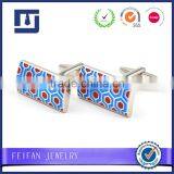 Wathet Hexagon Cufflinks With Brand Logo thumbnail-2