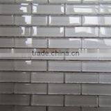 Beautiful and Popular White Glass Mosaic Strips Tiles