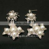 Faux Pearl Diamond Earrings thumbnail-1