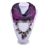 2016 New Trendy Cozy Noble Thin Silk Floss String 5 Flake Pattern Beads Scarf Women (SC150184) thumbnail-3