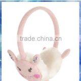 Fluffy Bunny Knitted Kids Winter Earmuffs With Glitter Nose and 3D Ears thumbnail-2