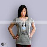 2016 Lady Custom Printed Design for Women Female Tee T-shirt Print Logo DTG OEM Service Screenprint Transfer thumbnail-2