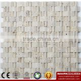 IMARK Natural Travertine Marble Mosaic Tiles With Natural Surface For Interior And Outdoor Walls Decoration Code IVM12-002