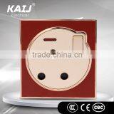 2016 New Design South AfricaStandard Wall Mounted Luxury Light Single One Gang 3 Pin Switch Socket for Home Hotel