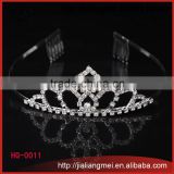 Wholesale silver plated decoration princess tiara romantic wedding bridal tiaras and crowns