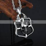 Stainless Steel Skull Shield Pendant Jewelry thumbnail-3