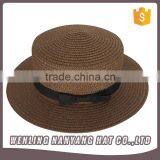 Newest Custom 100% Paper Straw Hat ,Panama Sombrero Straw Hat Flat Top Paper Straw Hats thumbnail-4