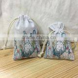 Custom Logo Indian Jewelry Small Drawstring Organic Gift Muslin Cotton Pouch thumbnail-4