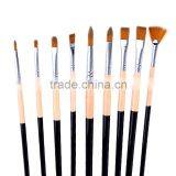 Factory Price 9 Pcs Long Wood Handle Artist Nylon Round Paint Brush Flat Paintbrush Fan Brushes Set Watercolor Painting Brush thumbnail-5