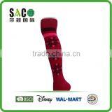 Pink Black Snow Pattern Pink Black Stripe Red Cotton Knee High Sports Socks thumbnail-2