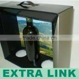 Cheap PVC Windows Cardboard Printing Design One Bottle Wine Carrier