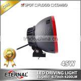 45W 6.7" Vision Cannon Jeep SUV Offroad Black Red Chrome Narrow LED Spot Driving Light thumbnail-4