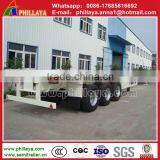 Drop Deck 3 Axle Flat Base Container Semi Trailer, 40ft Flatbed Trailer thumbnail-3