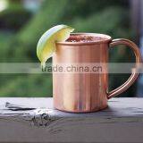 16 oz Solid Copper Mug - Authentic Moscow Mule Mugs With Riveted Handle thumbnail-1