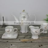 Eco-feature stockage golden classical porcelain tea & coffee set