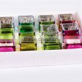 12pieces Square Glass Candle Holder With Electroplating thumbnail-1