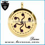 20mm/25mm/30mm Round High Quality Locket Pendant Stainless Steel Diffuser Necklace thumbnail-3