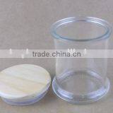 Metro Glass Candle Jar With Wooden Cap 12oz thumbnail-2