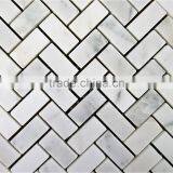 High Quality Herring Bone White Marble Mosaic For Bathroom/Flooring/Wall Etc & Best Marble Price