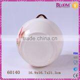 Decal Apple Desgin Ceramic Pot With Lid and Two Handle thumbnail-6