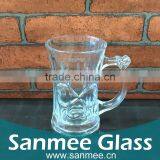 Wholesale Embossed Glass Tea Cup With Handle thumbnail-1