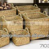 S/6 SQUARE WATER HYACINTH STORAGE thumbnail-1