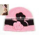 2015 Baby Flower Hat Winter Crochet Hats Handmade Knitted Hat/flower Crochet Baby Patterns thumbnail-3