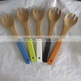 Bamboo Toothed Salad Spoon With Paint/FDA/SGS/LFGB thumbnail-1