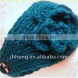 Turquoise Knit Flower Head Wraps thumbnail-1