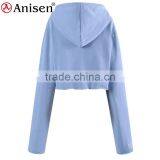 Oem Service Custom 100% Cotton Fleece Women Short Hoodies thumbnail-2
