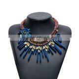Recommend New Necklace Vintage Ethinc the Exaggerated Flower Necklace Plate Geometric Hand-woven Resin Necklace thumbnail-2
