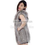 CX-G-B-69C Lastet Designs For Women Rabbit Fur Vest With Raccoon Coat thumbnail-6