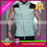 Custom Cotton Polyester Sleeveless Zip Hoody for Men's Sportswear Online Shop China thumbnail-1