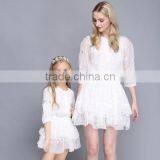 New Style Fall Boutique Girl Clothing Embroidery Layered Dresses Matching Clothes Mother And Daughter thumbnail-1