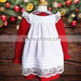 White Pinafore Classic Red Christmas Children Clothing Sets 3 Year Old Girl Dress thumbnail-1