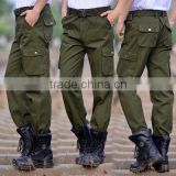 Juqian workwerar stylish casual quality quick drying green multi-pockets work pants mens with knee pad