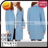 Light Blue Single Breasted Three Quarter Length Ladies Long Coats thumbnail-1