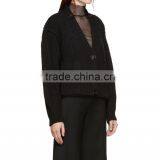 Solid Color Korean Sweater Thick Fashion Y-neck Collar With Button for Women thumbnail-2