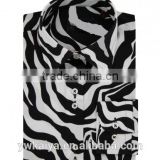 tiger pattern fancy design italy style combat cotton soft women blouse wholesale