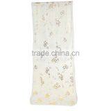 Imitation Silk Scarves & Wraps Rectangle Golden Beige Flower Scarf Factory China thumbnail-1