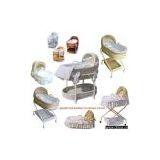 Deluxe Baby Bassinet & Crib & Cot & Basket Of Natural Rattan