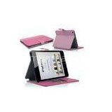 Pink IPad Mini Leather Cover Handmade Stand Protective IPad Case