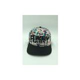 Plaid Embroidery Floral Snapback Hats / Flat Snapback Hats With Words Outside